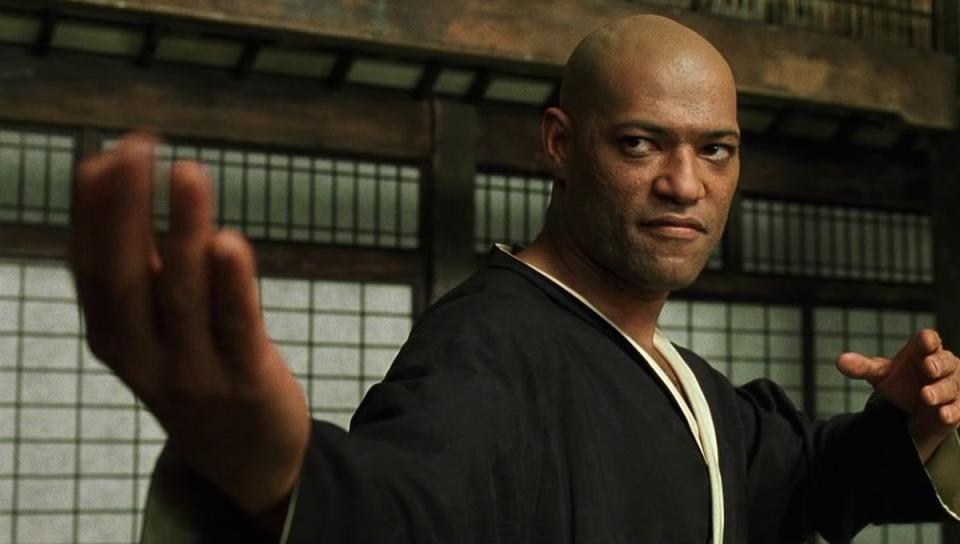 Fishburne as Morpheus in The Matrix