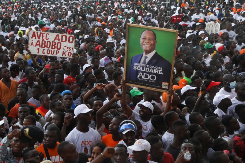 Alassane Ouattara's party holds final campaign events before Ivory Coast election, in Abidjan