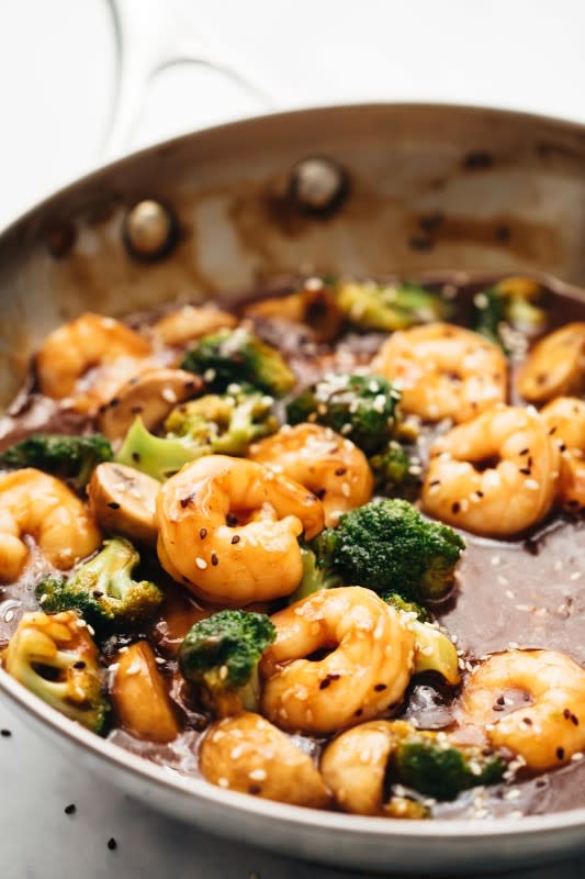 <p>My Food Story</p><p>This teriyaki shrimp broccoli stir fry is ready in 30 minutes and is the perfect asian dinner when you want something quick and easy!</p><p><strong>Get the recipe: <a href="https://myfoodstory.com/teriyaki-shrimp-broccoli-stir-fry-recipe/" rel="nofollow noopener" target="_blank" data-ylk="slk:Teriyaki Shrimp Broccoli Stir Fry;elm:context_link;itc:0;sec:content-canvas" class="link "><em>Teriyaki Shrimp Broccoli Stir Fry</em></a></strong></p>