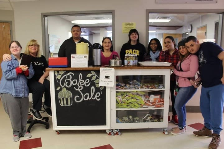 The coffee cart that Kim Kaczmarek and her students operated at Sleepy Hollow High School. (Kim Kaczmarek)