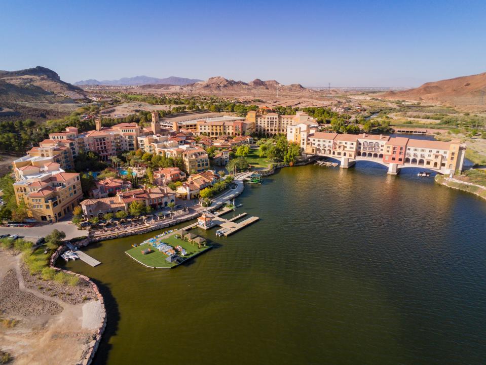 Aerial view of the beautiful along the Lake Las Vegas in Nevada