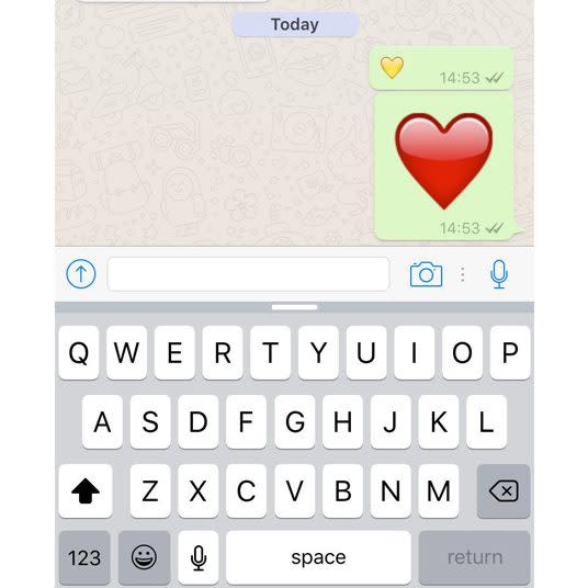 WhatsApp heart emoji  - Credit: Telegraph