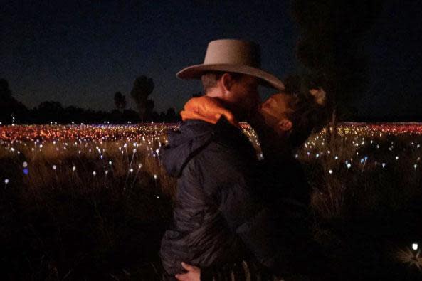 The pair share a sweet kiss in the Northern Territory.