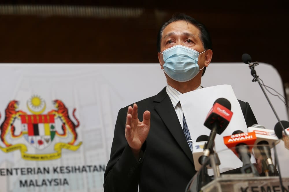 Health director-general Tan Sri Dr Noor Hisham Abdullah at a press conference in Putrajaya October 27, 2020. — Picture by Choo Choy May