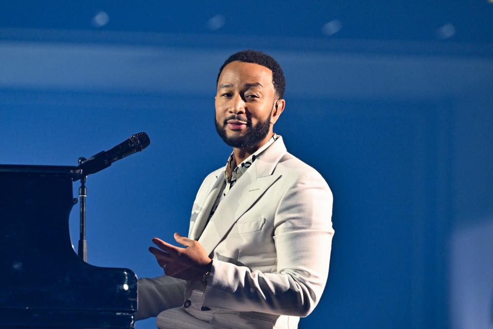 John Legend, pictured here performing during the 2023 Beloved Benefit at Georgia World Congress Center in Atlanta, Georgia, will play Seminole Hard Rock Tampa Event Center on Oct. 29.