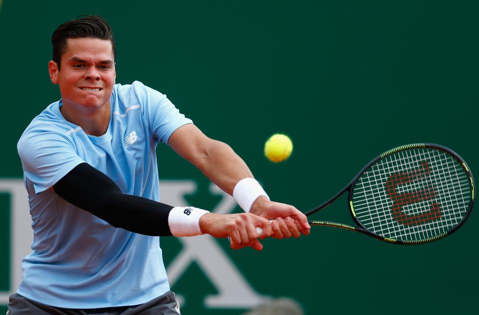 Despite a foot injury, Raonic prevailed over tough clay-court customer Tommy Robredo. (Photo by Julian Finney/Getty Images)