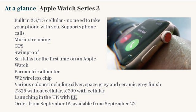 At a glance | Apple Watch Series 3