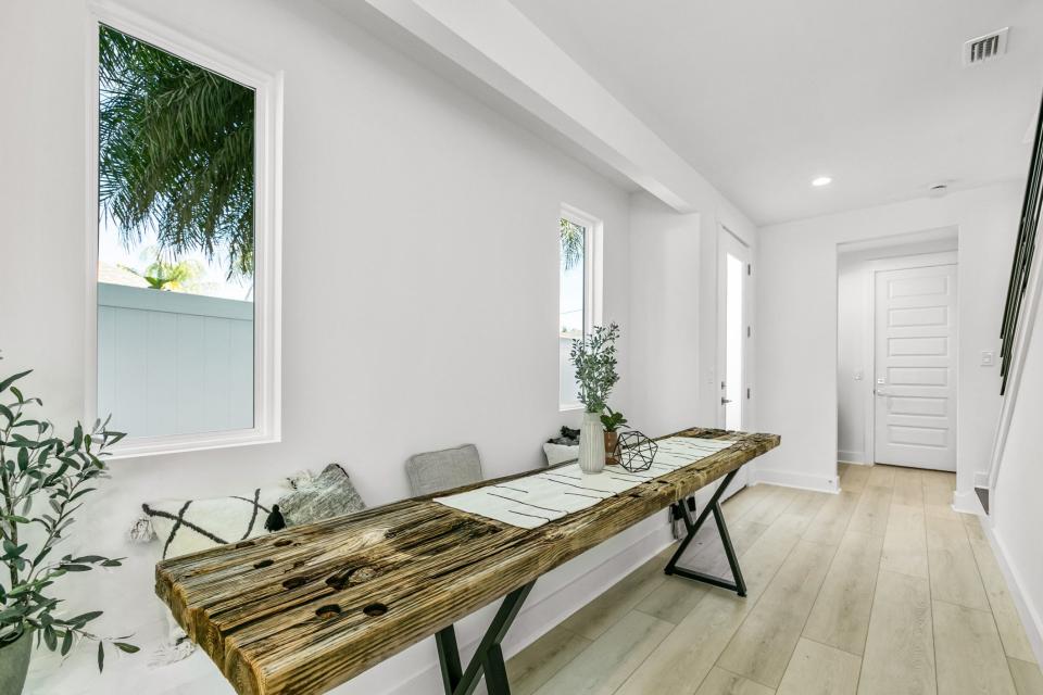 A custom dining room table.