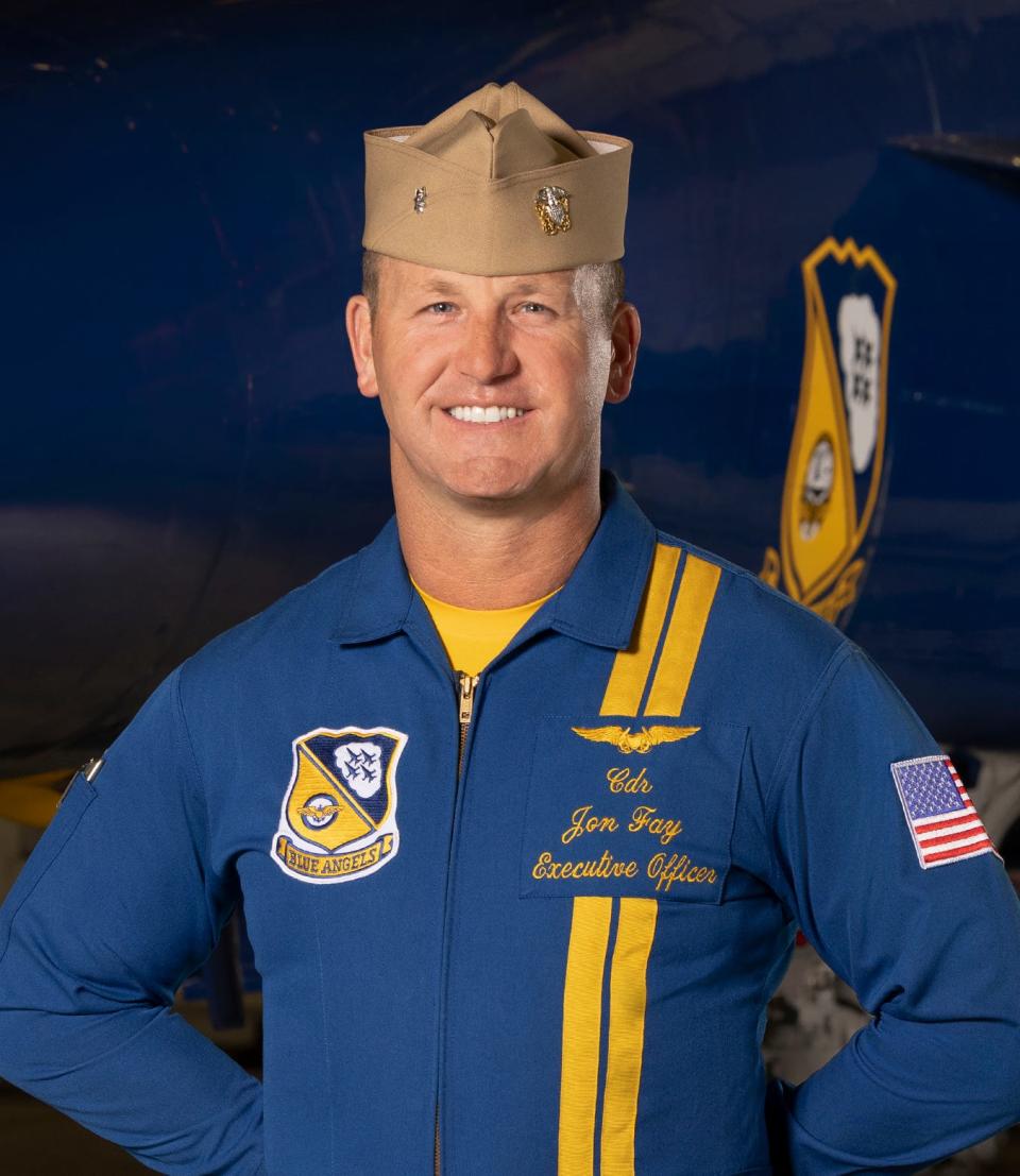 Commander Jon Fay is the executive officer for the 2023 Blue Angels team.