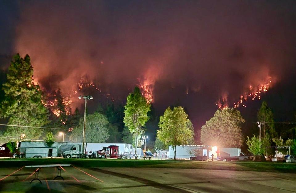 Firefighter Steven Douglas of Cedar Mountain Fire took this foreboding photo Wednesday night, Aug. 10, 2022, from the Six Rivers Lightning Complex's incident command post.