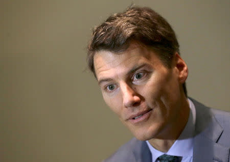 Vancouver Mayor Gregor Robertson speaks during an interview with Reuters as he attends at the C40 Mayors Summit at a hotel in Mexico City, Mexico November 30, 2016. REUTERS/Henry Romero