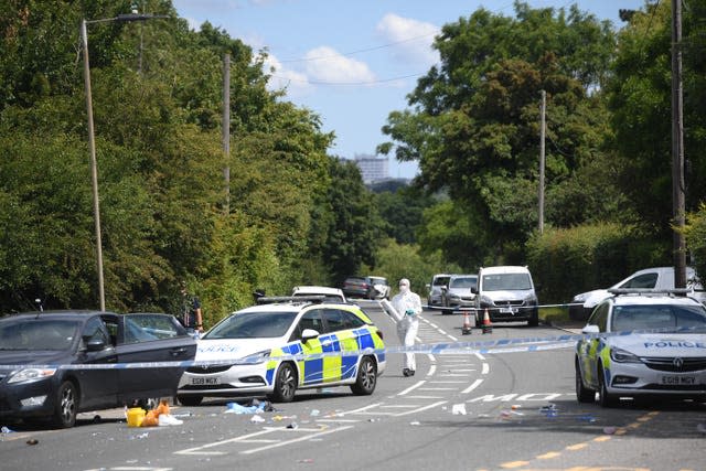 The scene of the shooting in Harlow 