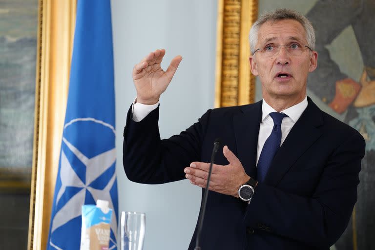 El secretario general de la OTAN Jens Stoltenberg en Copenhague el 19 de mayo del 2022. (Martin Sylvest/Ritzau Scanpix via AP)