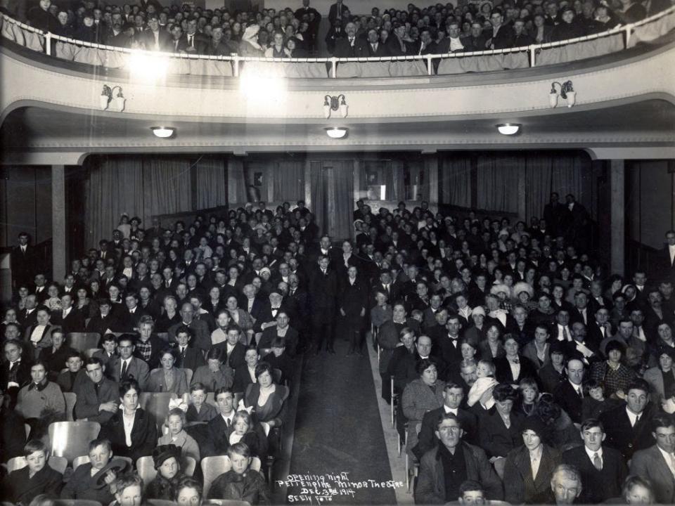 The opening night of Pettengill Minor Theatre in Arcata, California, in 1914