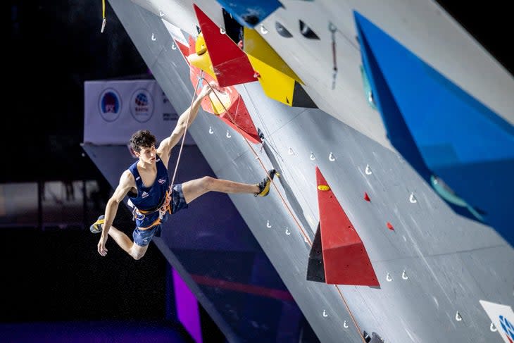 <span class="article__caption">McArthur during the finals round in the Lead World Championships. (Photo: Jan Virt/IFSC)</span>