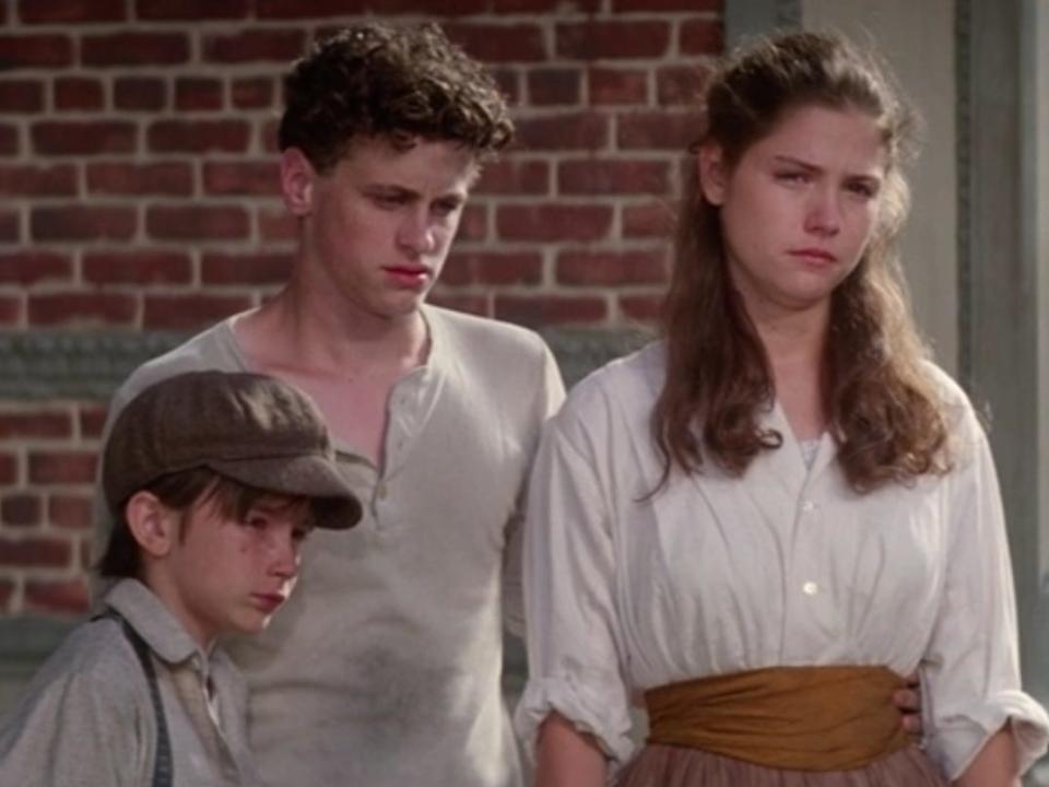 David, Les, and Sarah at the end of Newsies looking sad