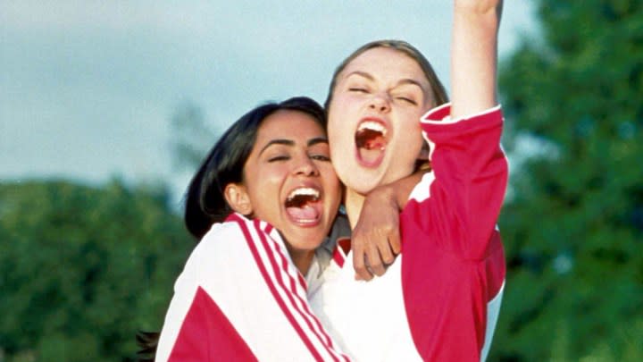 Parminder Nagra and Keira Knightley in Bend It Like Beckham.