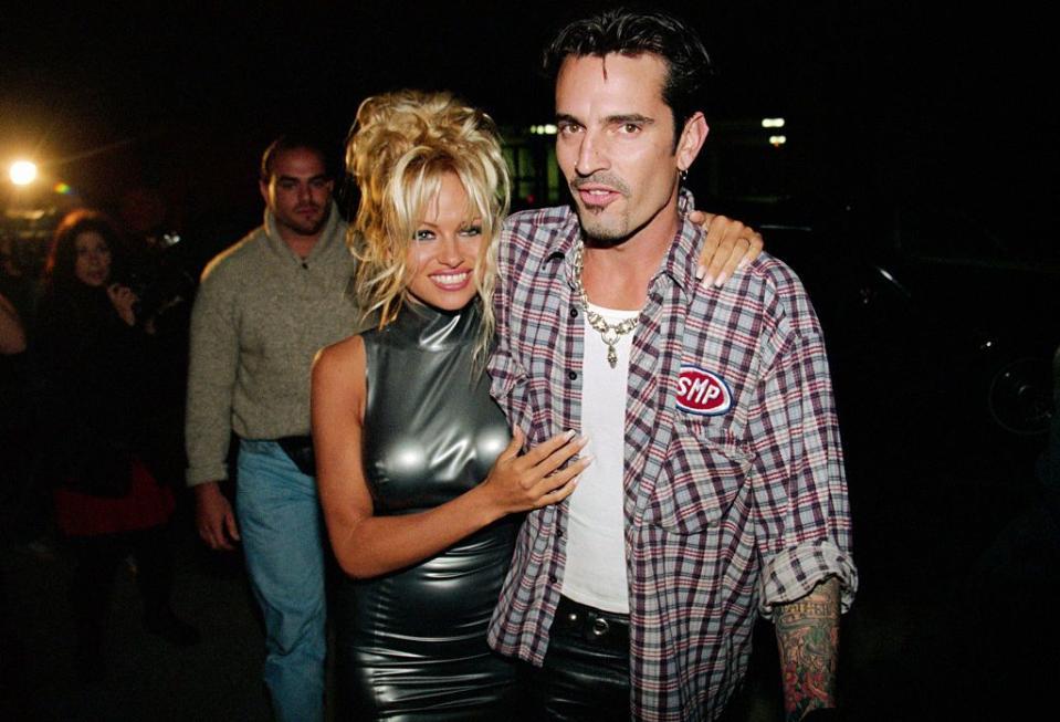 <p>Model and actress Pamela Anderson has been married <a href="https://www.distractify.com/p/celebrities-multiple-marriages" rel="nofollow noopener" target="_blank" data-ylk="slk:four times;elm:context_link;itc:0;sec:content-canvas" class="link ">four times</a>. She was married to Motley Crue drummer Tommy Lee from 1994 to 1998 and to musician Kid Rock from 2006 to 2007. Then she married poker player Rick Salomon (who also was married to Shannen Doherty) in Las Vegas in 2007, but had the marriage annulled less than six months later. They remarried in 2014 but divorced months later.</p>