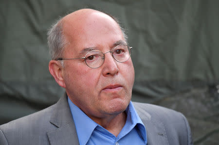 Gregor Gysi of left-wing party "Die Linke" arrives for his speech during a rally for the upcoming European Parliament elections in Dresden, Germany, April 24, 2019. Picture taken April 24, 2019. REUTERS/Matthias Rietschel