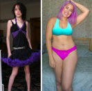 <p>En noviembre de 2016, quedamos conmovidos con Megan Jayne Crabbe, una joven británica de 23 años que, tras una dura batalla contra la anorexia, ahora se sintió orgullosa de mostrar sus curvas y compartir su historia en las redes. ¿Podrías creer que entre estas dos fotos solo hay dos años de diferencia? Foto: Instagram.com/bodyposipanda </p>