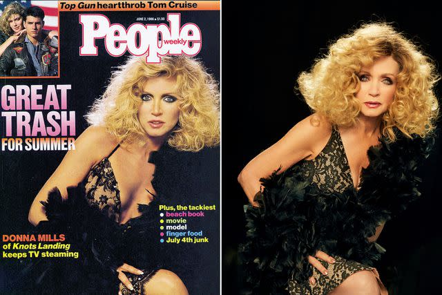 <p>Right: Austin Hargrave</p> Donna Mills in 1986 and now