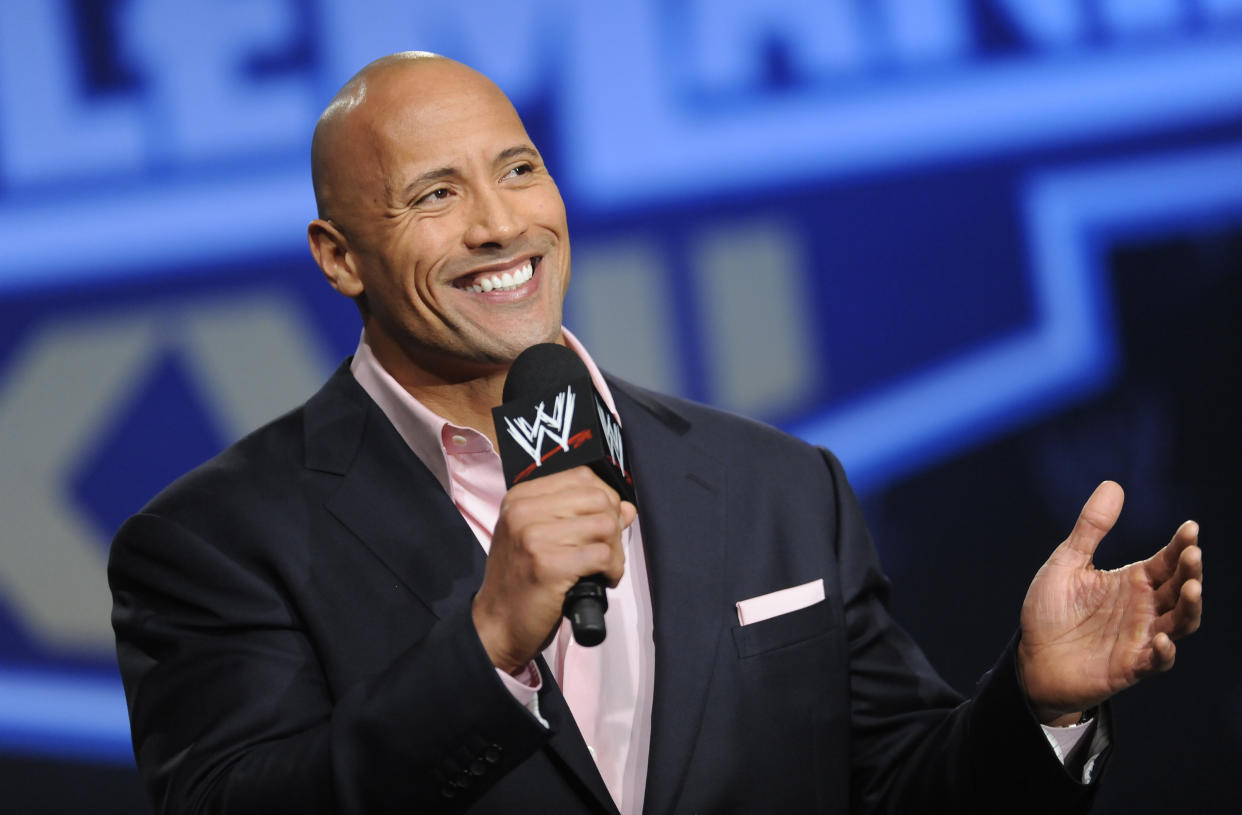 The TKO Group will pay 'The Rock' $30 million in stock as part of the merchandising and promotional agreement. (AP Photo/Evan Agostini, file)