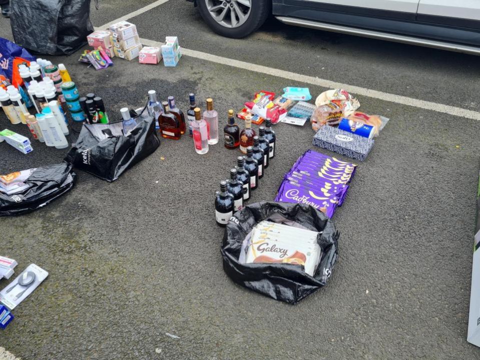 The Northern Echo: Bottles of rum and bars of chocolate were among the haul of suspected stolen goods.