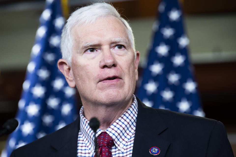 Rep. Mo Brooks, R-Ala., holds a news conference in the Capitol in June.
