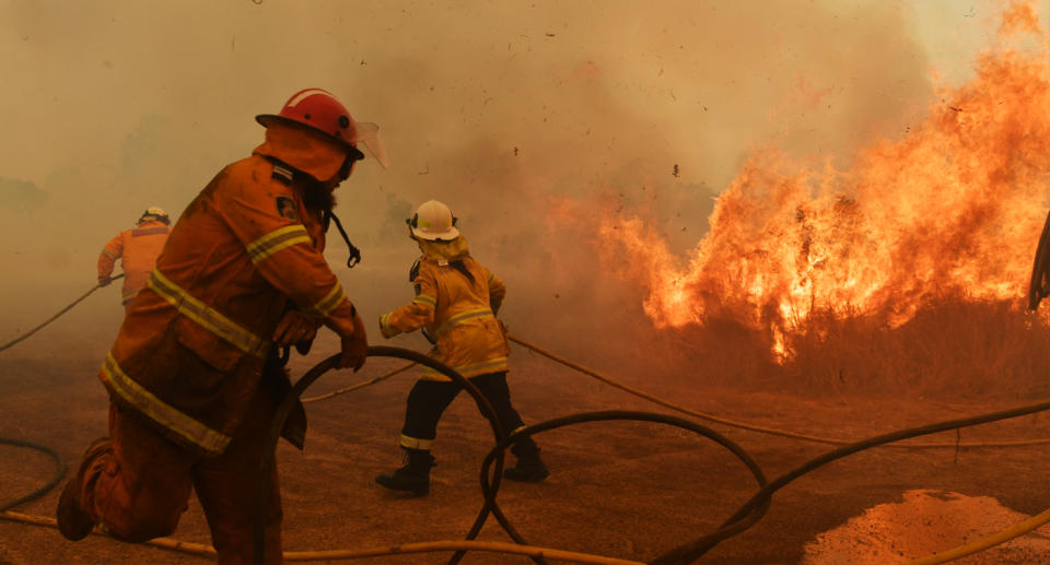 RFS firefighters battle catastrophic fire conditions.