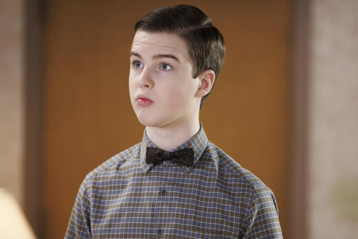 A bow-tied Iain Armitage playing Young Sheldon. 