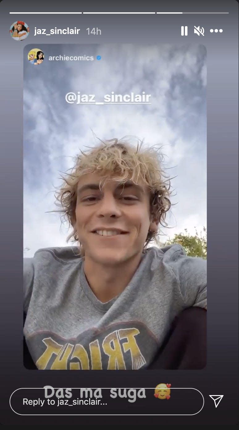 ross lynch jaz sinclair archie comics instagram story jan 2021