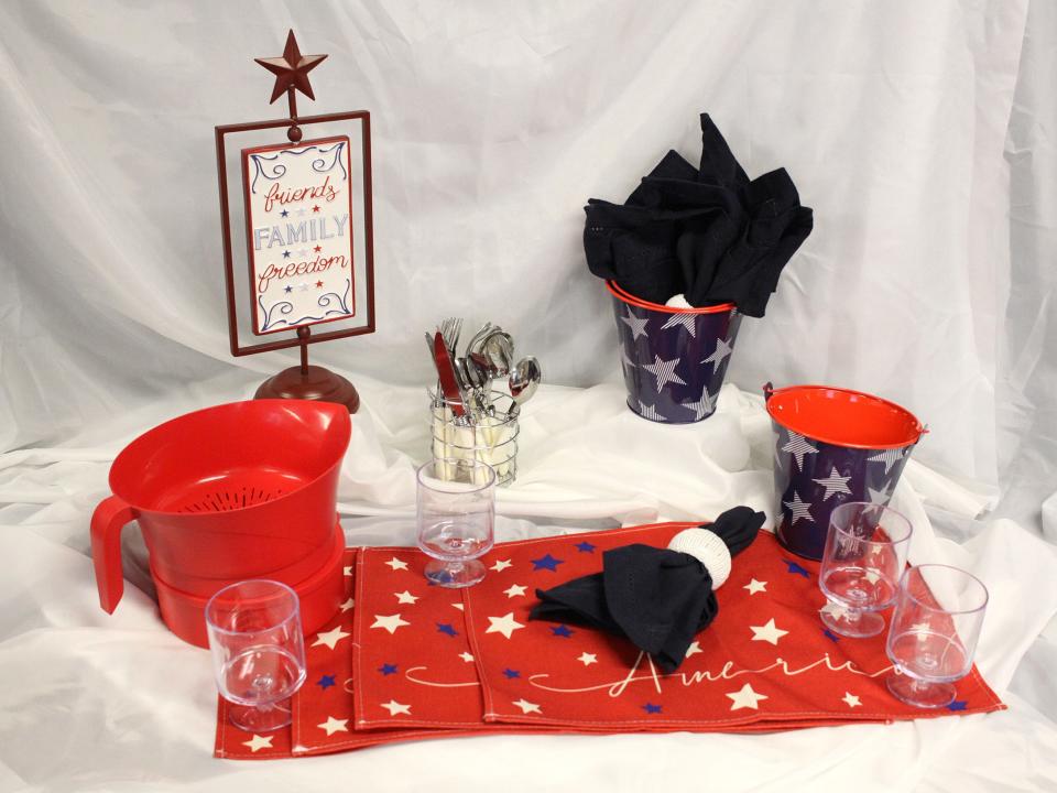 Get ready for the Fourth of July with a ready-made package in the Seasonal Palates area. No. 6002 comes with festive décor, tableware, four fruit trifle plasticware cups and a $25 grocery gift card to pick up ingredients to make the festive dessert.