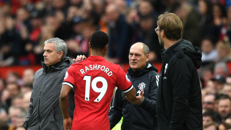 With Paul Pogba injured, Jose Mourinho turned to Marcus Rashford, who scored twice against Liverpool.