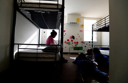 Decorations cover the walls the the rooms of immigrants at the U.S. government's government's newest holding center for migrant children in Carrizo Springs,