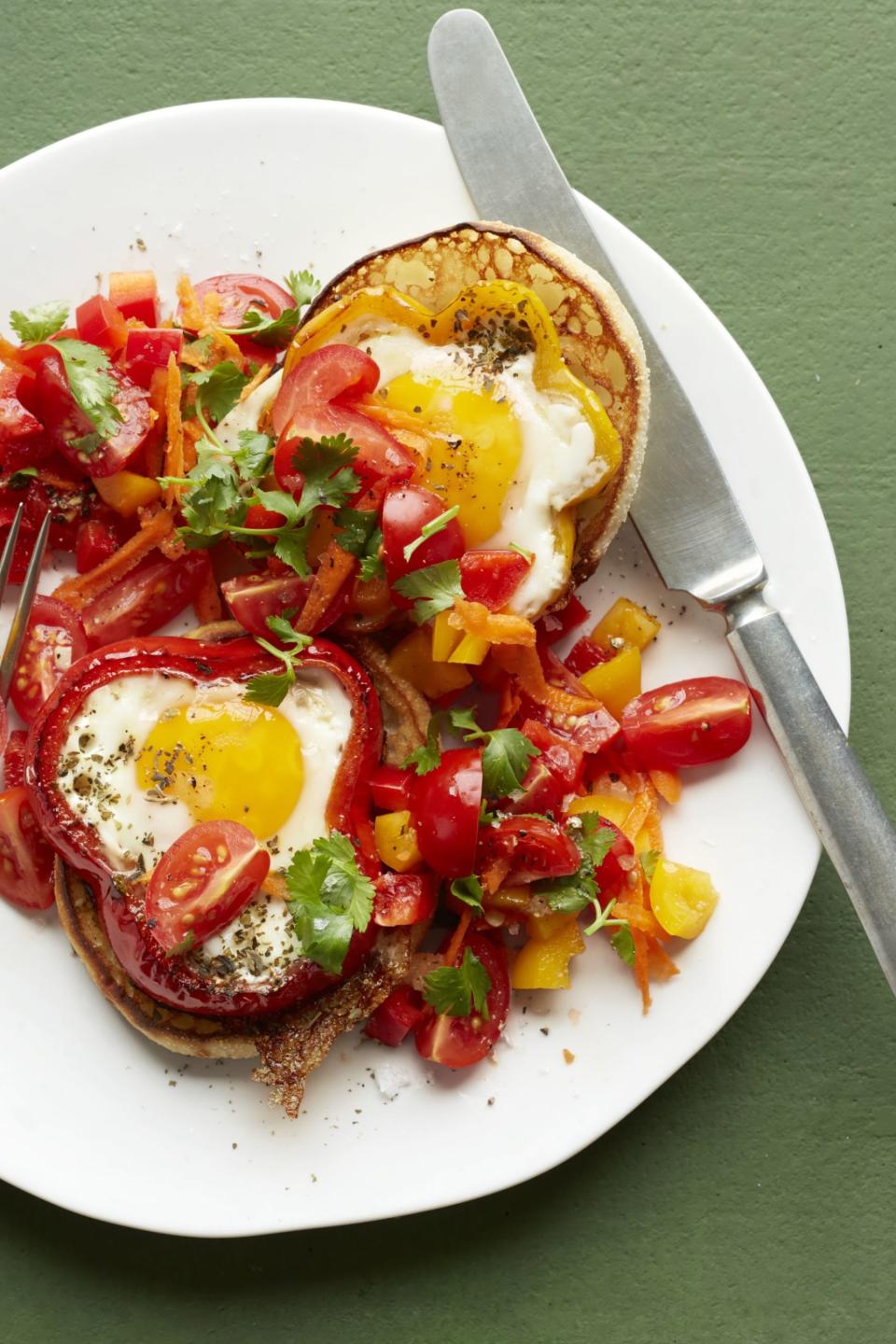 Egg Pepper Rings with Carrot Salsa