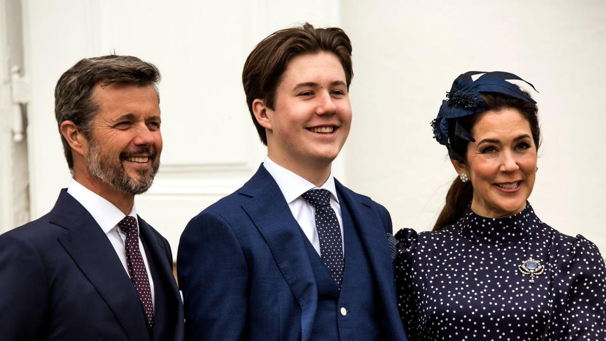 Prince Christian with Crown Prince Frederik and Crown Princess Mary