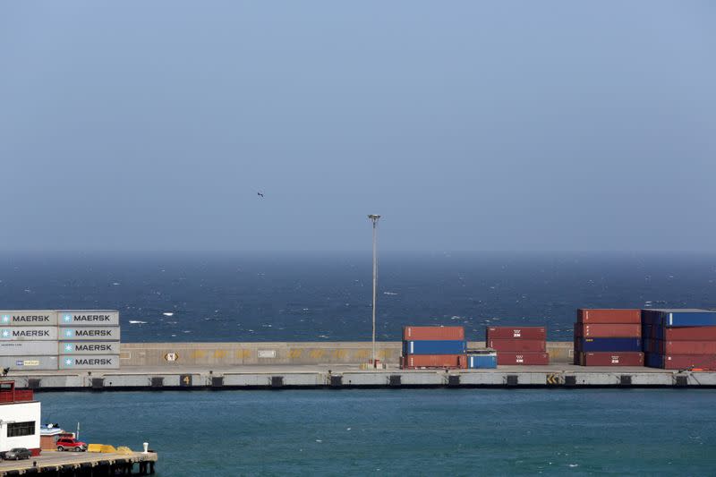 FILE PHOTO: A general view of a cargo terminal at La Guaira Port, In La Guaira