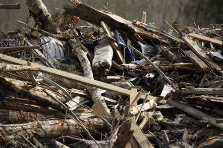 Debris is pictured from a massive mudslide that struck Oso near Darrington, Washington April 2, 2014. REUTERS/Jason Redmond