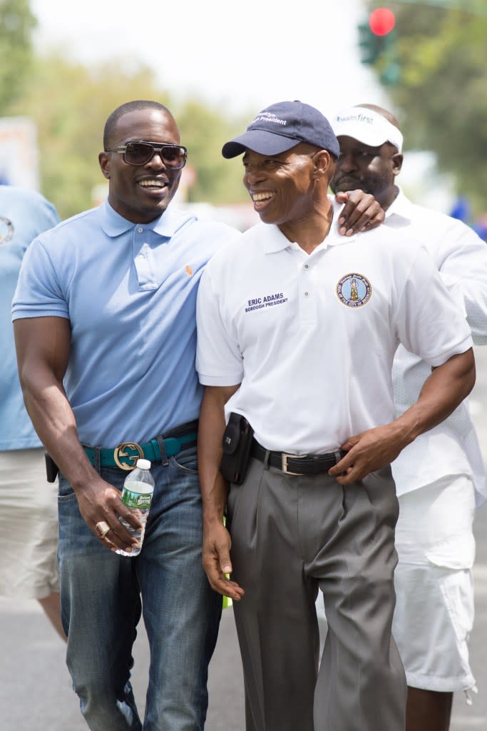 Whitehead (pictured with Eric Adams, then Brooklyn borough president, in 2016) claimed he could use his friendship with the mayor to get “official favors” for an auto body shop owner in exchange for $500,000. Stefan Jeremiah