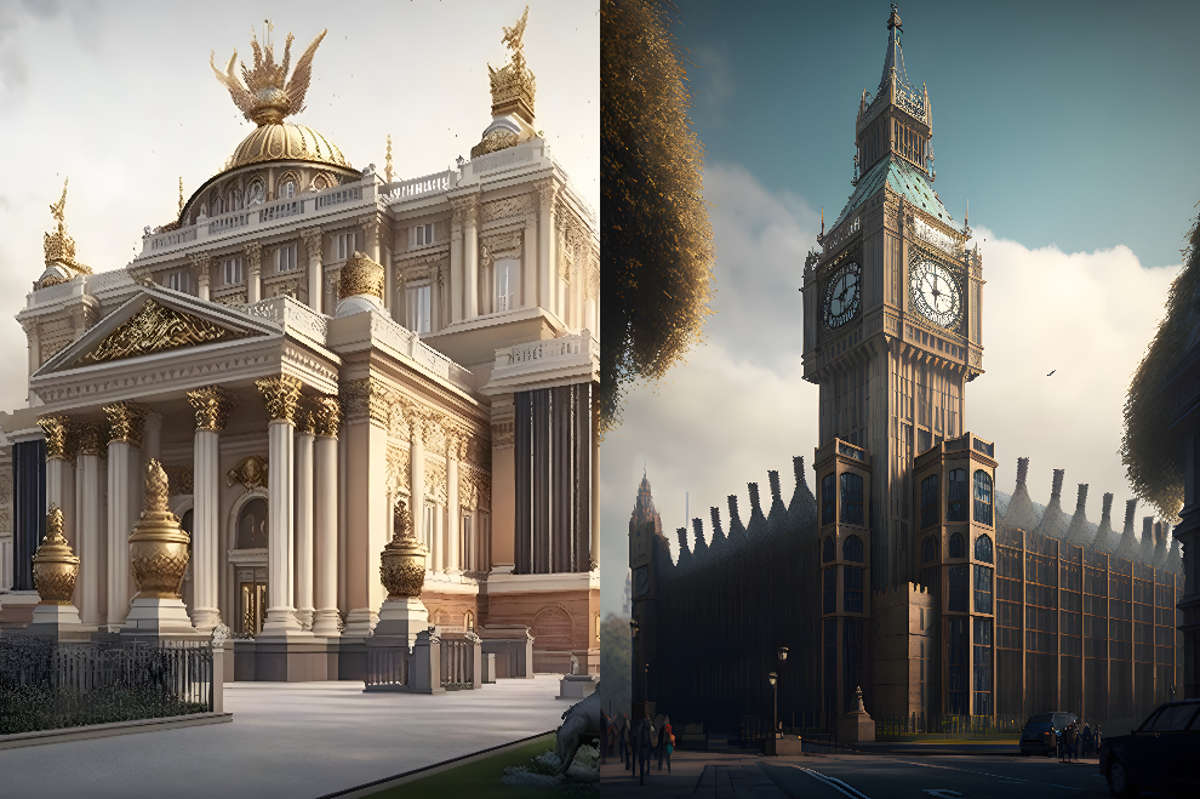 AI reimagines Buckingham Palace and Big Ben’s clocktower (GetAgent)