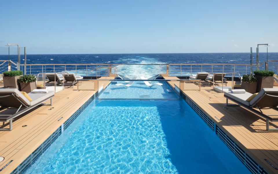 One of the yacht's two infinity pools