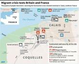 Map of the area around Calais in northern France