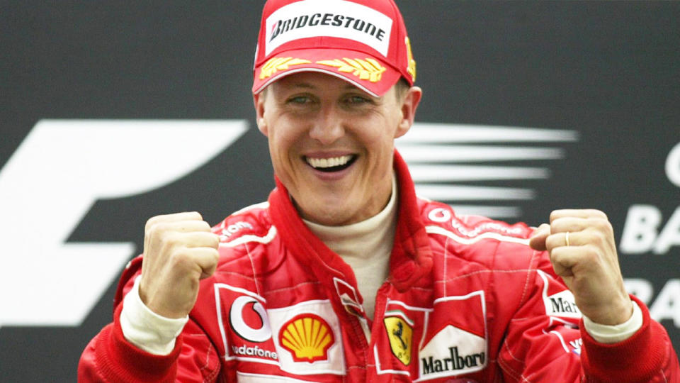 Michael Schumacher, pictured here after a race in 2014.