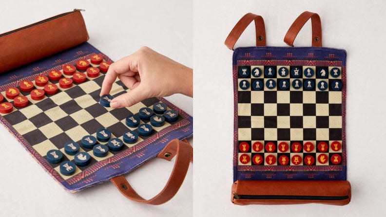 This roll-up chess set is absolutely stunning.