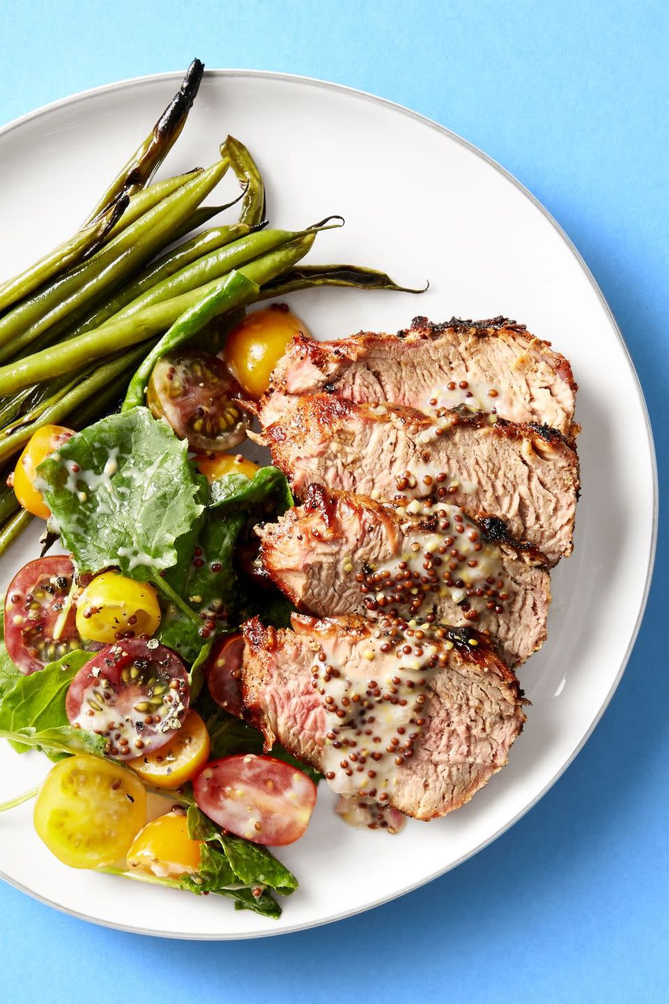 Grilled Pork Tenderloin With Grainy Mustard Vinaigrette