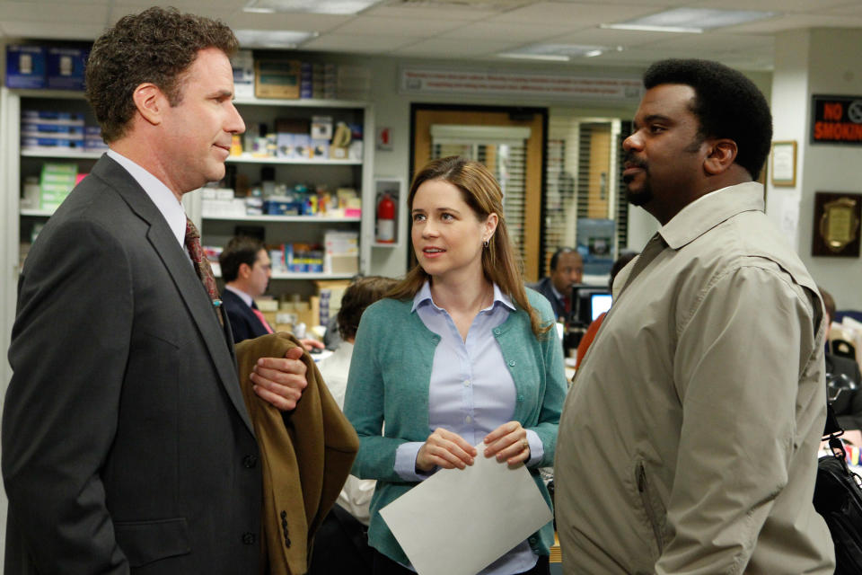 Will Ferrell, Jenna Fischer, and Craig Robinson in The Office