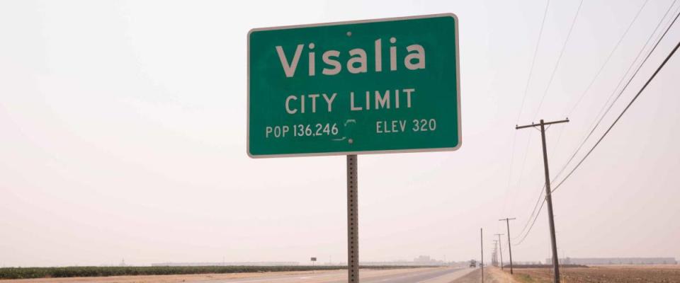 Visalia, California, USA. August 8, 2018. City of Visalia Sign in central California.