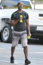 <p>Don Cheadle takes his workout on the go through Santa Monica, California, on Monday.</p>