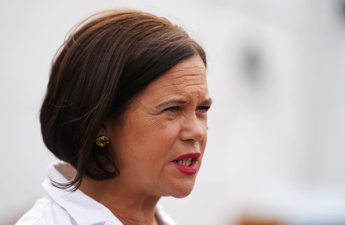 Sinn Fein President Mary Lou McDonald speaking to the media (Brian Lawless/PA) (PA Wire)