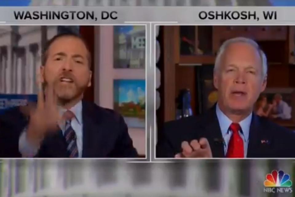 <p>Chuck Todd berates Senator Ron Johnson for pushing a ‘conspiracy theory’. This isn’t Johnson’s first rodeo</p> (MSNBC)